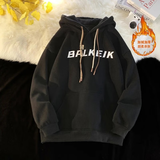 意森顿卫衣男连帽春秋款美式重磅潮流宽松衫百搭中山即墨外套男长袖上衣 黑色加绒款 XL （110斤-140斤）