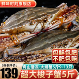 舟山超大梭子蟹新鲜蟹活冻大螃蟹冰鲜飞蟹花盖蟹生鲜 蟹类 5斤9-13只【139】