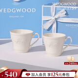 WEDGWOOD威基伍德 欢愉假日象牙白陶瓷马克情侣对杯 2个 送礼礼物