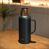 米索小钢炮焖茶壶大容量保温壶316不锈钢老白茶闷泡茶壶 黛青色1.0L