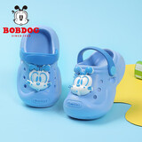 巴布豆童鞋男童拖鞋夏季软底宝宝沙滩鞋儿童洞洞鞋117342003浅月色170