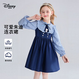 迪士尼疯狂动物城朱迪女童裙子连衣裙2025秋季新款新品假两件连衣裙
