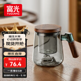 富光泡茶杯茶水分离高硼硅玻璃杯办公室喝茶水杯子花茶杯公道杯子