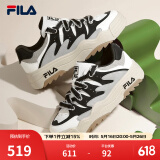 斐乐（FILA）斑斓鞋ROSETTA女鞋板鞋新款面包厚底鞋复古休闲鞋 雪白/黑-SB 39