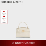 CHARLES&KEITH鳄鱼纹凯莉包手提斜挎婚包包女包生日礼物CK2-50270880-1 Ivory象牙色 S