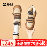 快乐玛丽（J&M）雪地靴女2024冬季新款短筒靴加绒保暖女短靴羊皮毛一体棉鞋女 驼色 38