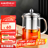 金灶（KAMJOVE）茶壶飘逸杯 功夫茶壶 茶水分离玻璃泡茶壶办公室茶具过滤花茶壶 A-03【500ml】搭配玻璃茶杯4个