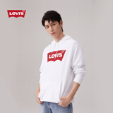 Levi's【特价来袭】李维斯情侣同款经典宽松休闲logo套头连帽卫衣 白色 19622-0018 M