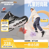 Skechers斯凯奇儿童棉鞋冬季时尚女童皮鞋短靴加绒保暖雪地靴8701648L