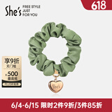She's茜子发饰心形丸子头发圈大肠圈女头花头绳马尾皮筋绑头发发绳头饰 浅沫茶色D1