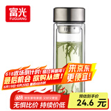 富光双层玻璃杯大容量带茶隔水杯高硼硅泡茶杯子商务男士办公杯