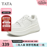 他她小白鲸增高鞋休闲厚底板鞋女鞋松糕小白鞋春秋GCD07AM5  白色 36