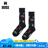 Happy Socks春夏款袜子女男袜多巴胺运动新年棉袜中筒袜 悠闲夏日黑 1双 M 36-40