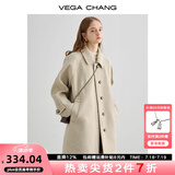 VEGA CHANG毛呢大衣女2025年冬新款大衣小个子高级感赫本风外套 燕麦色 M