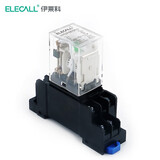 伊莱科（ELECALL）HH52P(MY2NJ)小型中间继电器 直流两开两闭带灯带底座电磁继电器套装8脚 DC24V 5A