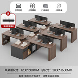 迈亚家具职员办公桌电脑桌财务桌经理桌老板桌双人位职员桌办公组合拐角桌 1.4米款六人位（升级电插）包安装