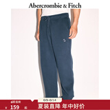 ABERCROMBIE & FITCH男装24春秋经典小麋鹿美式baggy风抓绒运动卫裤长裤KI134-4099 灰蓝色 2XL (185/104A)