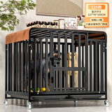 憨憨宠 狗笼 狗笼子中大型犬小型犬带厕所加粗加固金毛拉布拉多方管笼子 加粗款3.0管铁艺狗笼125款 120斤内适用