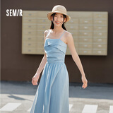 森马（Semir）连衣裙女简约度假风吊带裙2025夏法式收腰高级感长裙107425114040