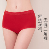 华歌尔蓝标内裤女日本同款柔软舒适棉混高腰三角内裤女 WP5412 WP54C4枣红色 1条 L （165/95）