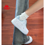 Kappa卡帕背靠背女鞋春季厚底小白鞋子女板鞋新款情侣鞋百搭休闲运动鞋 经典白/冰山蓝 40