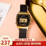 卡西欧（CASIO） 卡西欧(CASIO)手表男女小方块复古电子表小金表情侣表送男友礼物 LA670WEMB-1DV女表