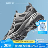 骆驼（CAMEL）盘龙户外登山鞋防水防滑耐磨徒步鞋透气缓震运动鞋越野跑鞋 FB12235182，黑/灰，男 密网版 41