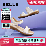 百丽扭结休闲妈妈凉鞋女商场同款舒适外穿凉拖Z6F1DBL3 米白-凉鞋 35 (225mm)