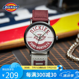 Dickies手表中性男表女表运动石英表尼龙带浅红色送男友礼物CL-274V4-84