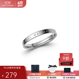 丹尼尔惠灵顿（DanielWellington）dw戒指男女 经典素圈情侣戒指时尚情侣对戒 表白生日礼物送女友 50号DW00400028 银色