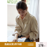 独束大码女装灯芯绒衬衫女冬装新款叠穿中长款遮胯显瘦胖mm衬衣 杏色 XL