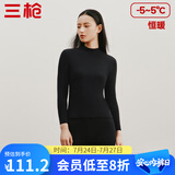 三枪（THREEGUN）【新疆棉】秋衣秋裤男套装加厚纯棉女保暖内衣抗静电情侣打底睡衣 女 黑（半高领） L