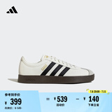 adidas T头鞋 VL COURT复古板鞋德训鞋男女阿迪达斯轻运动   汉玉白/黑色/树脂黄   38.5