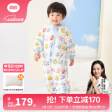 良良（liangliang）婴儿睡袋夏季空调房防踢被宝宝纯棉可拆袖儿童睡袋 拼图蓝·秋冬款【适合15-20℃】 M（建议身高70-85cm）