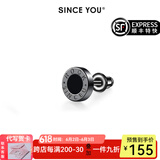 SINCE YOU养耳洞耳钉男痞帅字母rock黑玛瑙纯银耳环女高级感耳饰生日礼物 圆形ROCK太空灰耳钉(单只）