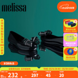 Melissa（梅丽莎）新品蝴蝶结圆头平底时尚简约休闲通勤女士单鞋子33633 黑色/银色 36