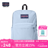 JANSPORT杰斯伯双肩包男旅行背书包电脑包女休闲学生校园情侣520 4QUE7G7雾霾蓝-隔层+侧袋
