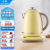北鼎 Buydeem 炫彩304不锈钢调温电水壶 K740C小鹅黄【国家补贴】