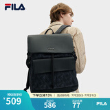 FILA 【黑武士】斐乐官方男士背包2024夏款防泼水老花轻便大容量背包 正黑色-BK XS