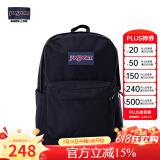 JANSPORT杰斯伯书包轻便双肩包男女26L旅行包简约背包电脑包学生校园 4QUE008爵士黑-侧袋+隔层