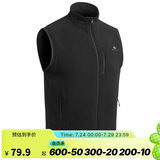 迪卡侬男士秋冬马甲MH120户外保暖摇粒绒拉链背心黑色3XL 1406399