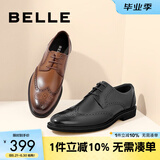百丽男士通勤商务皮鞋秋季布洛克雕花真皮正装鞋婚鞋A0588CM1 黑色 43 (265mm)