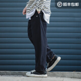 马登工装美式复古Easypants卡其休闲裤军绿色宽松直筒束脚长裤子男夏 藏蓝色 M （130-145斤）