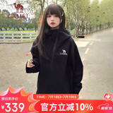 骆驼（CAMEL）硬壳冲锋衣女单层外套24新款防水防风衣登山服男