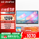 LG 27US500 27英寸 4K超清显示器 IPS HDR10 1000:1对比度 阅读模式 智能节能  游戏办公电脑显示屏