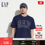 Gap【热卖爆款】男装夏撞色logo圆领短袖T恤纯棉上衣544465 藏青色 175/96A(L) 亚洲尺码
