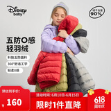 迪士尼（DISNEY）女童轻薄羽绒服耐脏油污90白鸭绒儿中大童衣服24冬DB431KE05紫130