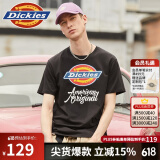dickies 纯棉短袖T恤男 情侣男女同款 印花休闲百搭上衣7087 黑色 XL