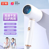京购甄选 高密度负离子电吹风机家用大功率发廊强劲大风力速干吹风筒柔顺护发静音节日礼物便携电风筒 K6-珍珠白-2200W