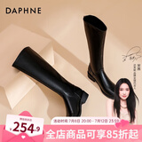达芙妮（DAPHNE）靴子女长筒靴女2022秋冬新品经典骑士靴女加绒高筒靴女靴 复古黑【绒里】 37